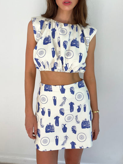 Lucille Top | Mykonos Blue