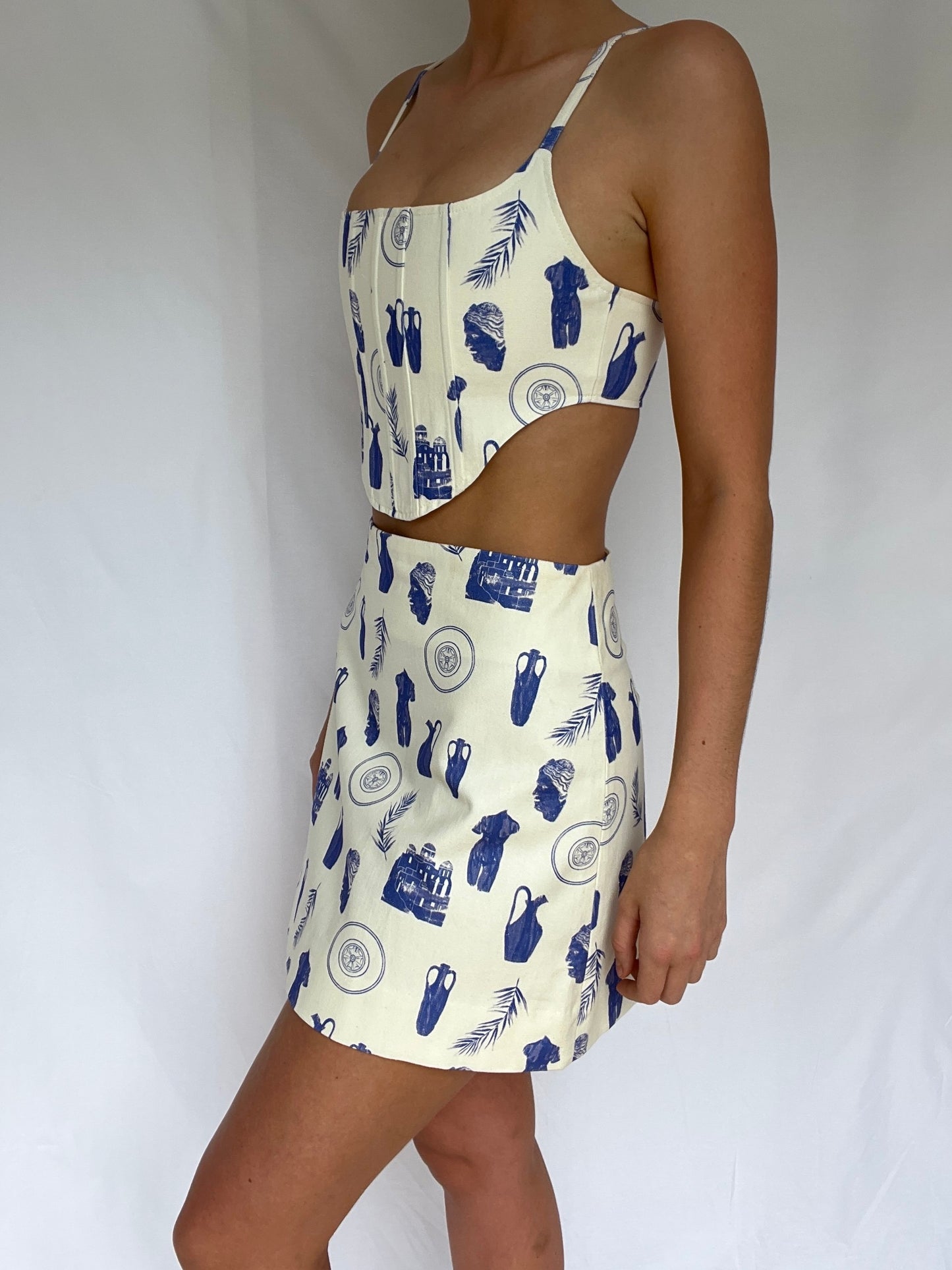 Maryanne High Waisted Skirt | Mykonos Blue